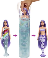 Barbie Color Reveal Mermaid Doll with 7 Surprises, Rainbow Mermaid Series - Styles May Vary