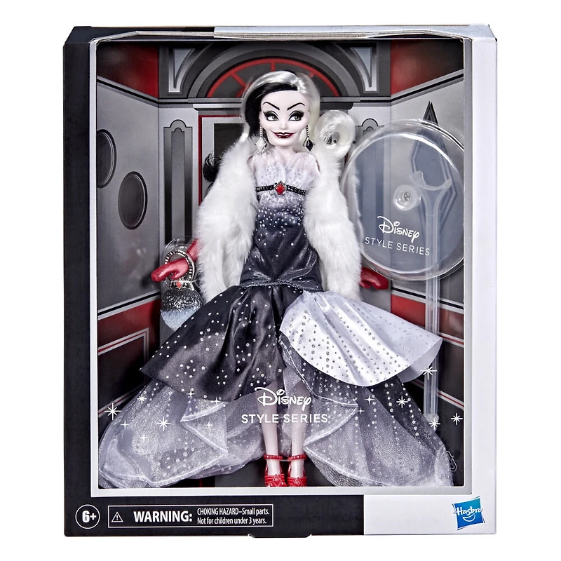 Disney Vilains, Style Series, poupée Cruella d'Enfer au style contemporain avec accessoires