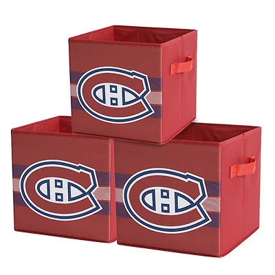 Bacs de rangement pliables des Canadiens de Montreal de la LNH (ensemble de 3)