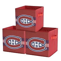 Bacs de rangement pliables des Canadiens de Montreal de la LNH (ensemble de 3)