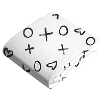 Kushies Drap Contour pour Poussette ou Panier Coton Flanelle XO Noir