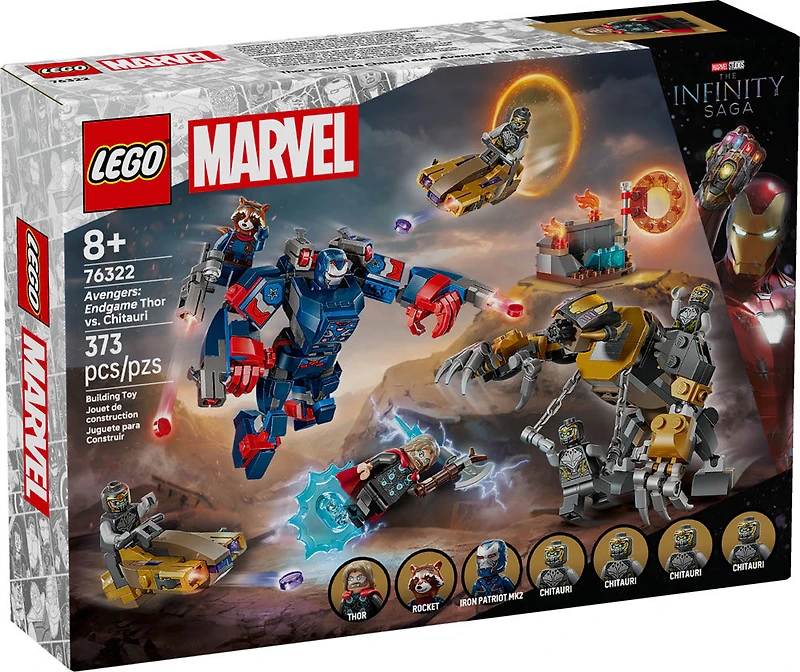 LEGO Marvel Thor contre les Chitauri dans Avengers : Phase Finale, Robot d'Action de Superhéros et Figurines 76322