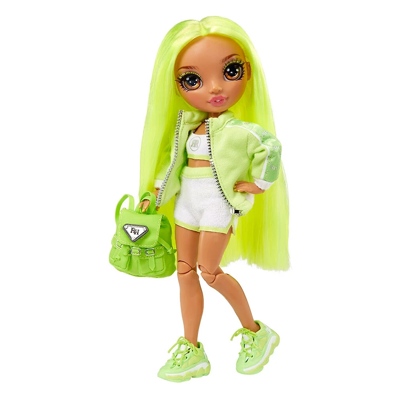Rainbow High Jr High Karma Nichols - Poupée-mannequin de 9 po (23 cm) VERT FLUO