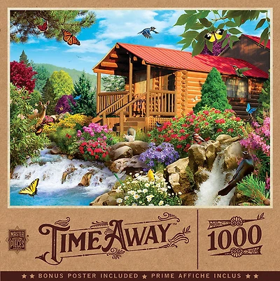 Casse-Tête 1000 Pièces Time Away - "Cascading Cabin" - Édition anglaise