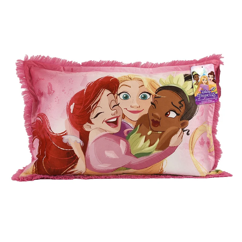 Oreiller géant en fourrure funky pour enfants Disney Princess, 20 po x 30 po