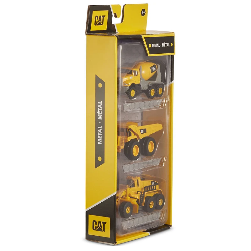 Cat Metal 3 Pack Concreate Mixer, Dump Truck, Grader