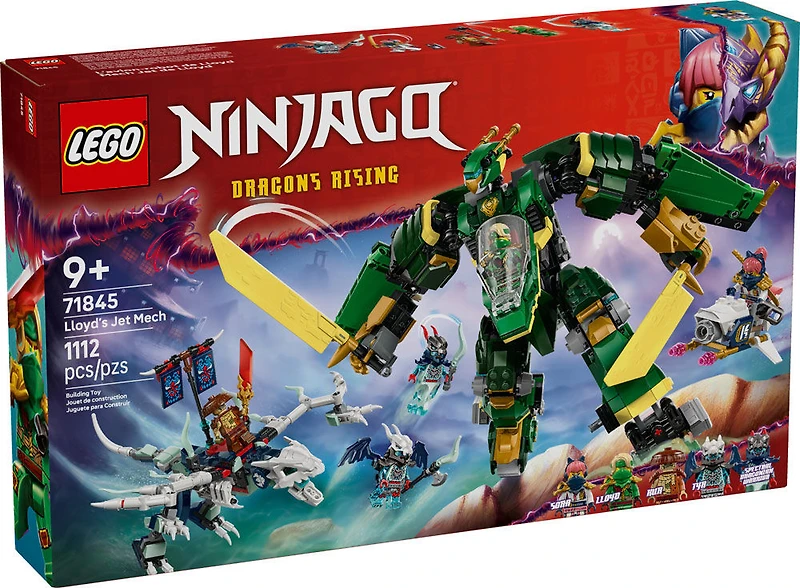 LEGO NINJAGO L'avion-Robot de Lloyd, Ensemble de Construction de Combat de Dragon avec 5 Figurines 71845