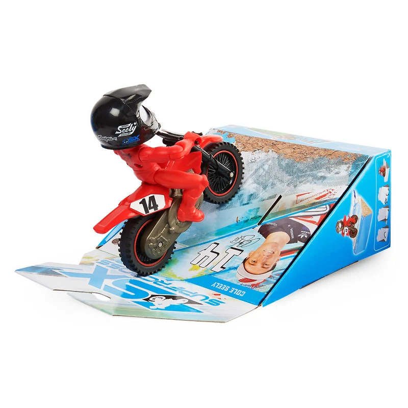 Supercross, Race and Wheelie Bike, Moto collector authentique de Cole Seely, jouets pour enfants à l'échelle 1:18