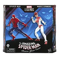 Marvel Legends Series Spider-Man, Pack de 2 figurine Spider-Man et Marvel's Spinneret de 15 cm, inclut 10 accessoires