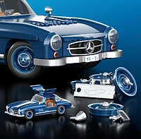 Mattel Brick Shop Hot Wheels Mercedes-Benz 300 SL Building Toy Kit (1600 Pieces), for Collectors