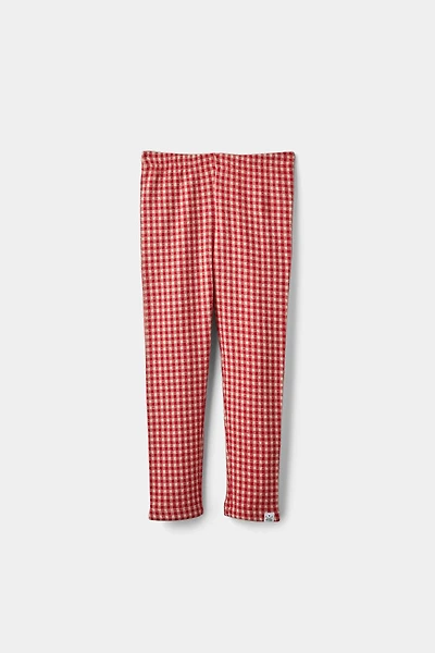 Legging Brossé Rouge Carreaux RISE Little Earthling