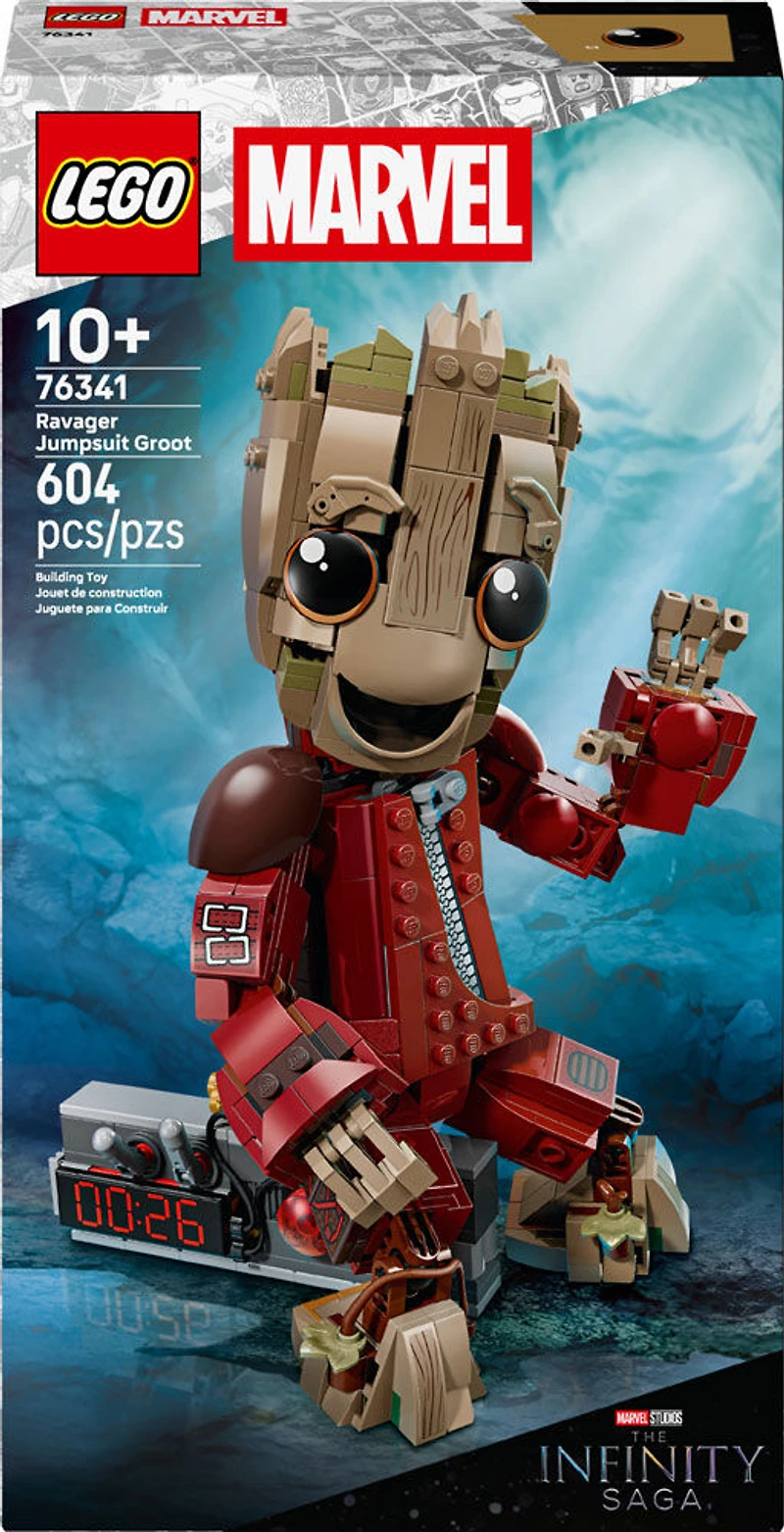 LEGO Marvel Groot en Combinaison de Ravageur, Ensemble de Construction de Jouet d'Action de Superhéros, Figurine Mobile 76341