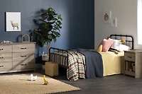 Tassio Table de chevet 1 tiroir Chêne vieilli