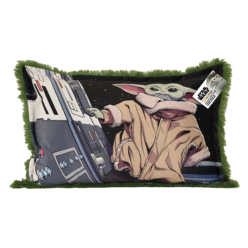Star Wars The Mandalorian Kids Jumbo Funky Fur Pillow, 20" x 30"