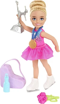 Barbie - Coffret Barbie Chelsea Patineuse avec Poupée Chelsea Patineuse et accessoires