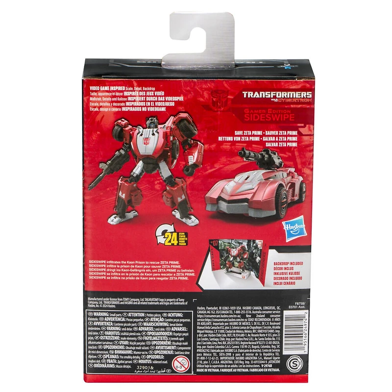 Transformers Studio Series Deluxe Transformers: War for Cybertron 07 Gamer Edition Sideswipe Action Figure