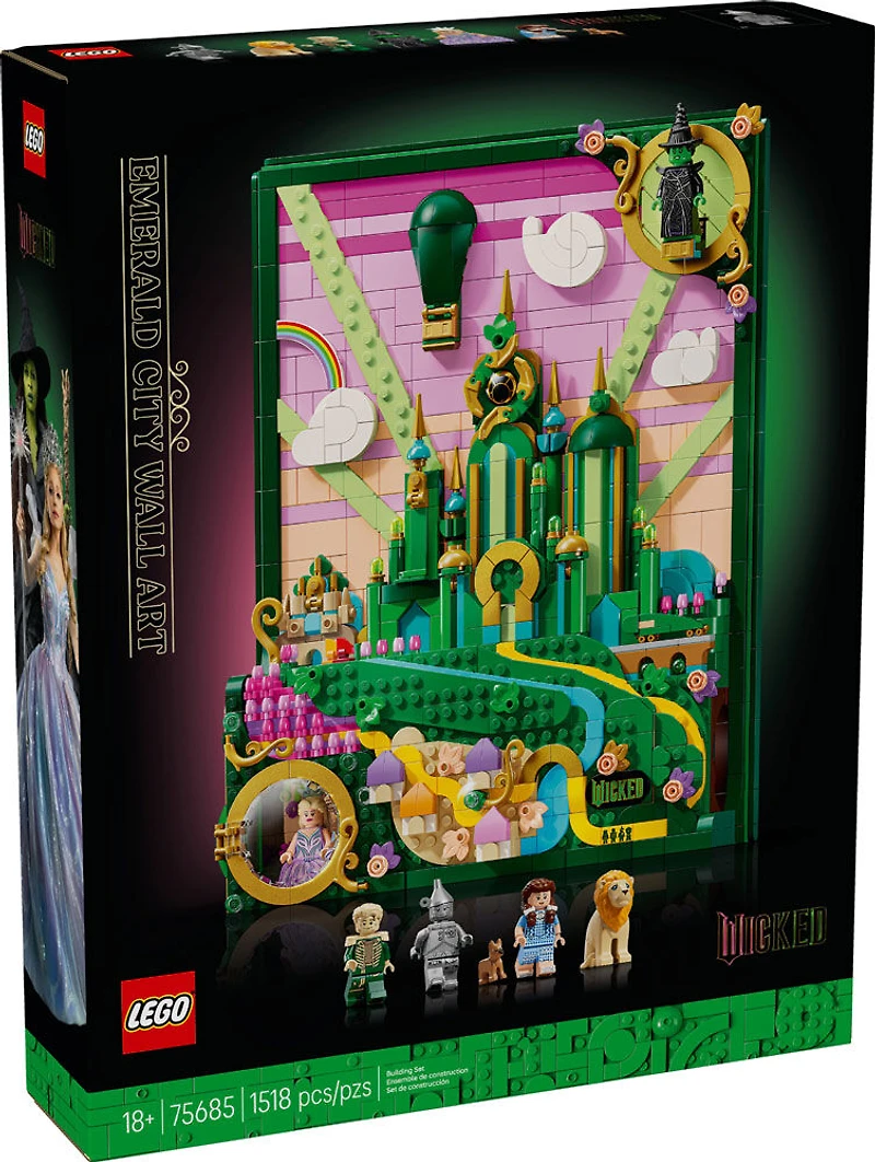 LEGO Wicked Emerald City Wall Art Aesthetic Fantasy Room Decor Gift for Adults 75685