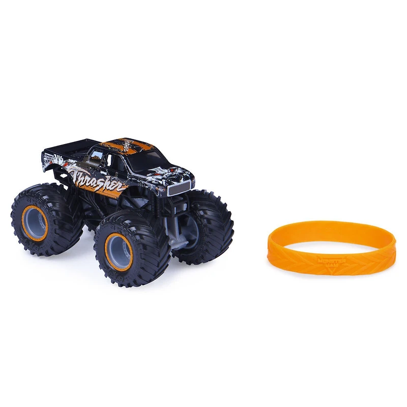Monster Jam, Monster truck Thrasher officiel, véhicule en métal moulé, série Legacy Trucks, échelle 1:64