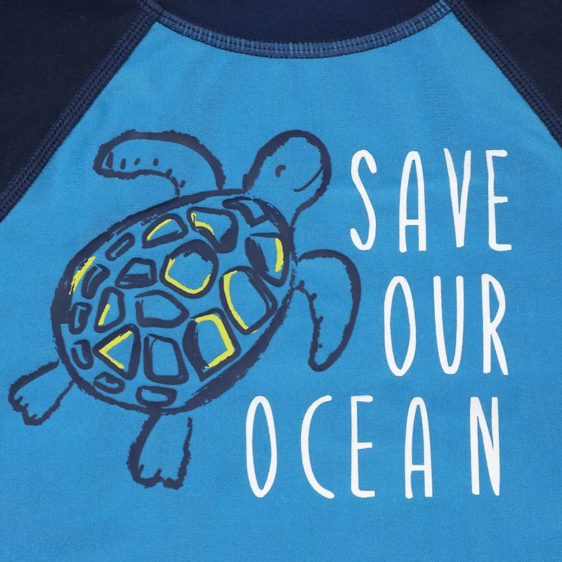 Gerber - 2-Piece Baby & Toddler Sea Friends Rash Guard & Swim Trunks Set