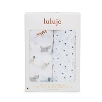 Lulujo - 2PK Langes en mousseline - Chiot + Étoiles