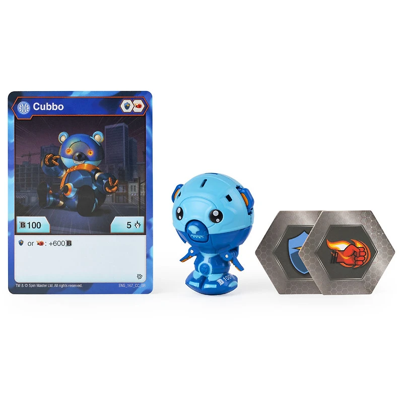 Bakugan, Aquos Cubbo, 2-inch Tall Collectible Action Figure and Trading Card