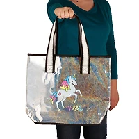 Fashion Angels - Transparent  Holographic Tote - Good Vibes Unicorn - English Edition