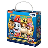 PAW Patrol: The Movie, 4 Puzzle Jigsaw Bundle 48-Piece Chase Skye Marshall Rubble with Portable Rope Gift Box