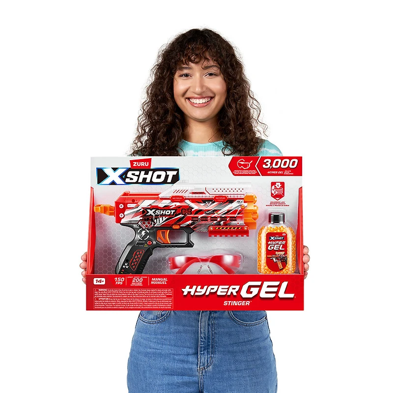 XSHOT Hyper Gel Stinger Blaster (3,000 Hyper Gel Pellets) by ZURU