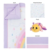 Rainbow Showers 4 Piece Crib Bedding Set