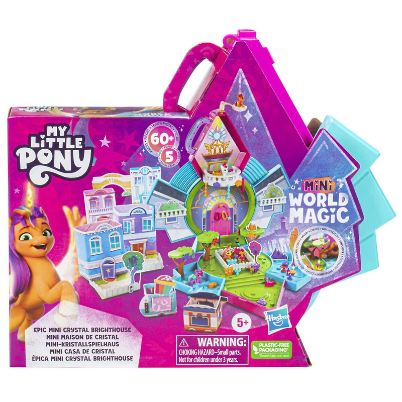 My Little Pony Mini Monde Magique Mini maison de cristal, coffret créatif avec 5 figurines de collection