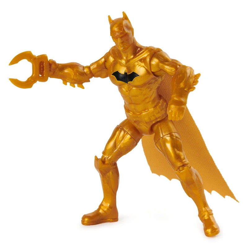 DC Comics, Figurine articulée Rebirth Batman métallique avec 2 accessoires mystère, 10 cm