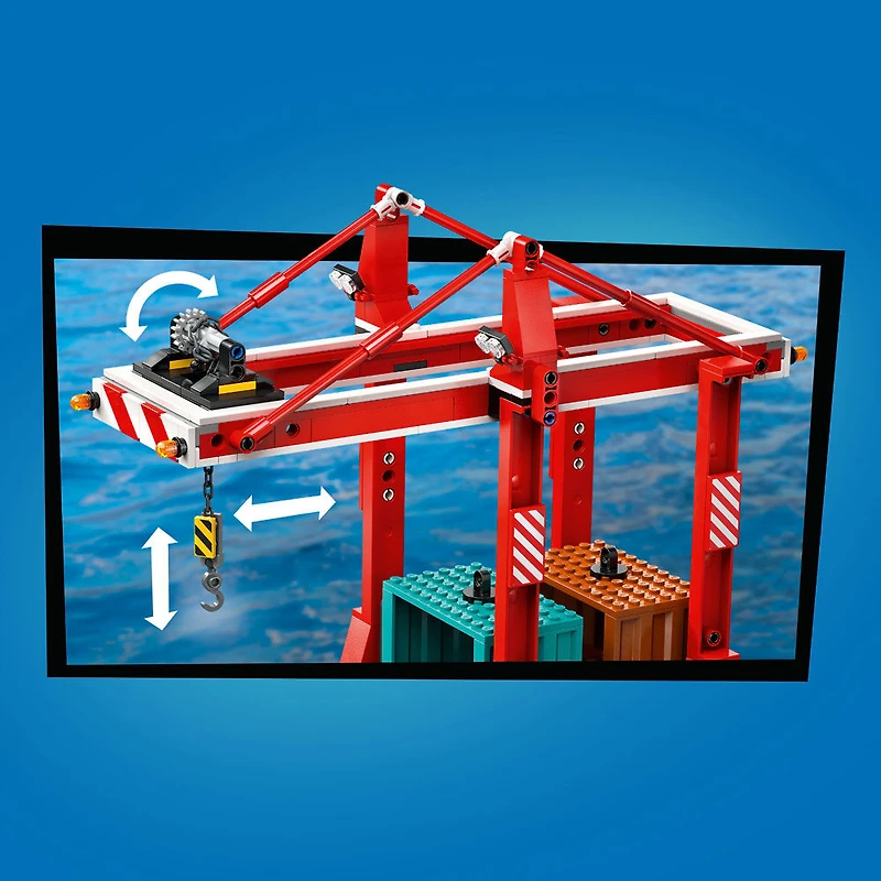 LEGO City Le port maritime et le navire de marchandises Jouet 60422