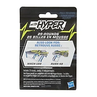 Nerf Hyper, recharge de 25 billes en mousse, officielles pour utiliser avec les blasters Nerf Hyper
