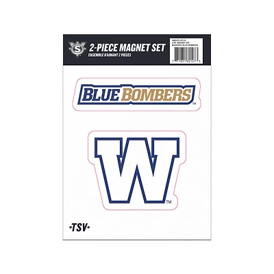 Ensemble de 2 aimants des Winnipeg Blue Bombers de la LCF