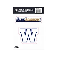 Ensemble de 2 aimants des Winnipeg Blue Bombers de la LCF