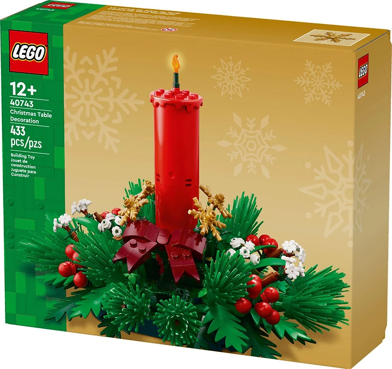 LEGO Le centre de table de Noël Décoration, Ensemble de construction de Noël pour enfants 40743