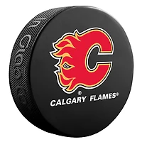 Rondelle avec logo de base des Flames de Calgary de la LNH