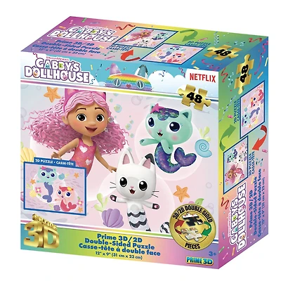 Gabby/Peppa Cochon Puzzle Double Face 48 Pièces Assorties