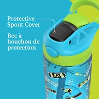 Contigo Aubrey Kids Leak-Proof Spill-Proof Water Bottle, Blue Raspberry Lime Skater, 14 oz