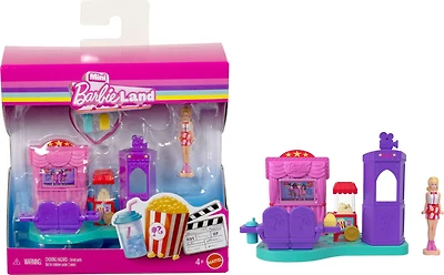 Barbie-Cinéma Mini BarbieLand-Coffret poupée, mobilier et accessoires