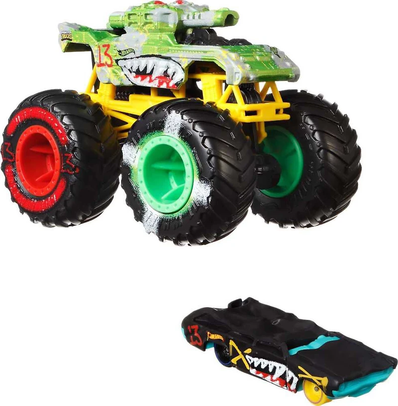 Hot Wheels - Monster Trucks - Véhicule Invader, coffret de 2