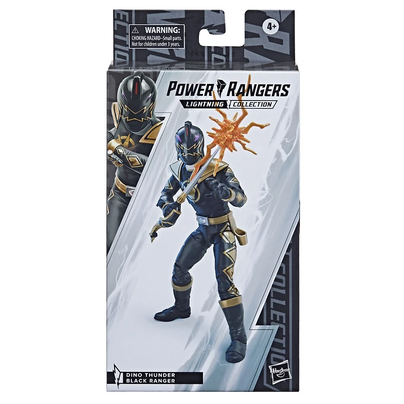 Power Rangers Lightning Collection, Dino Tonnerre Ranger Noir, figurine articulée premium de 15 cm de collection