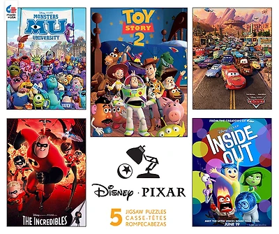 Ceaco: Disney Pixar 5 in 1 Multi Pack Puzzle (2 x 300 pc, 2 x 550 pc and 1 x 750 pc)
