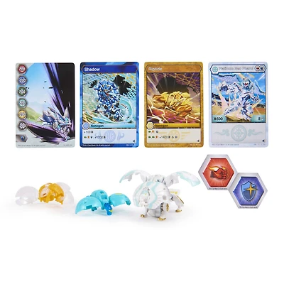 Bakugan Evolutions, Coffret Platinum Power Up Neo Pharol avec Nano Fury et Riptide
