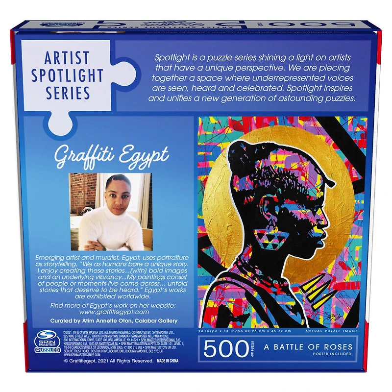 Puzzle 500 pièces, Graffiti Egypt, A Battle of Roses, par Spin Master Puzzles - Édition anglaise