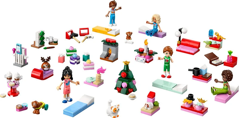 LEGO Friends Advent Calendar 2025, Christmas Building Set for Kids, 5 Minidolls, 5 Animals 42668