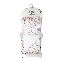 Baby Mode Signature Couverture en mousseline et peluche : motif floral rose