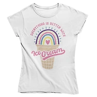 Ice Cream Short Sleeve Tee - White - 3T