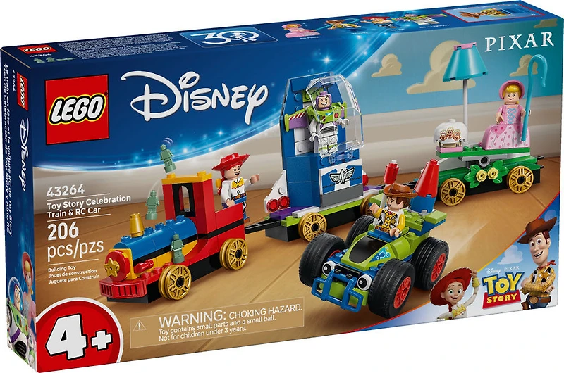 LEGO Disney et Pixar LeTtrain en Fête et la Voiture RC de Toy Story, Ensemble de Jeu de Construction pour les Enfants 43264