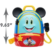 Sac à Dos d'Aventures Disney Junior Mickey Mouse Funhouse, Ensemble de Jeu pour Faire Semblant à 5 Eléments avec Accessoires Sons et Lumières